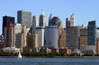Manhattan skyline with sailboat in foreground from Battery Park. Manhattan skyline with sailboat in foreground from Battery Park.