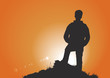 mountain man silhouette view