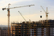 Ñonstruction activity. Silhouette of construction worker
