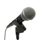 Microphone on stand isolated on white background