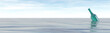 green bottle in the ocean - 3d illustration banner