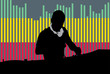 vector image of clubbing DJ