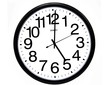 Illustration: Office clock showing 5 o'clock, isolated on white Office clock showing 5 o'clock, isolated on white
