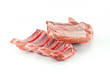 Raw pork spare ribs isolated on white background