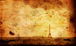 old-fashioned Eiffel Tower in nightfall - paris France