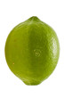 green lemon expressed on white background