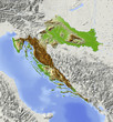 Croatia. Shaded relief map. Croatia. Shaded relief map.