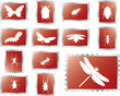 Set postage stamps. Insects