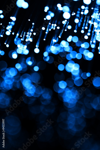 Beautiful blue fiber optic abstract background