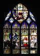 France, Paris: ancient stained-glass window at Saint Severin France, Paris: ancient stained-glass window at Saint Severin