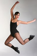 Cute Dancer Leaping Mid Air Intentional Motion Blur