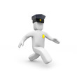 Policeman run. Possibly catches up with the criminal