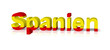 spanien 3d text symbol reflektion