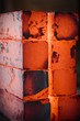 piles of hot iron blocks in foundry. Narrow focus