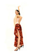 Portrait of young passionate flamenco dancer woman isolated