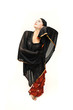 Portrait of young hispanic flamenco dancer female isolated