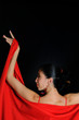 Portrait of young flamenco dancer female posing isolated