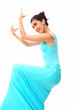 Portrait of youngfemale flamenco dancer isolated