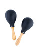 Pair of black plastic maracas isolated on white Pair of black plastic maracas isolated on white