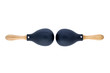 Pair of black plastic maracas isolated on white