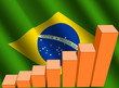 bar chart and rippled Brazilian flag illustration