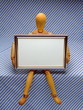 Manikin Holding Blank Frame