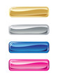Set of vector glass shone buttons on a white background