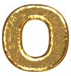 Golden font. Letter O.