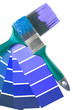 two brushes and palette at blue tone two brushes and palette at blue tone