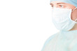 man doctor face portrait in mask