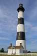 Black and white striped lighthouse