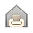 Armchair under a house roof. 3D image.
