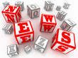 Blocks with letters form a word "NEWS"