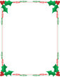 A border featuring holly sprigs in the corners A border featuring holly sprigs in the corners