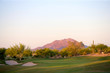 Golf course in the Arizona desert with mountains Golf course in the Arizona desert with mountains