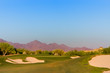 Golf course in the Arizona desert with mountains Golf course in the Arizona desert with mountains