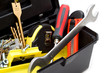 tools in the toolbox on white background