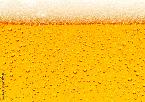 Close up of beer bubbles