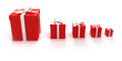Red gift boxes in different sizes Red gift boxes in different sizes