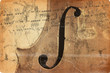 grunge music background with old fiddle