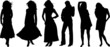 Silhouette of girls on a white background