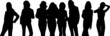 Silhouette of girls on a white background
