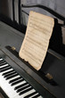 The keyboard of the piano and old notes