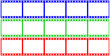 red blue green film strip