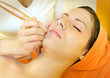 serie of a woman in a beauty-salon
