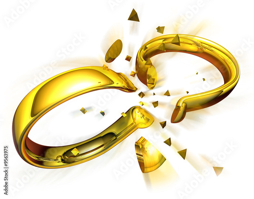Illustration: Eheringe zerbrechend Eheringe zerbrechend