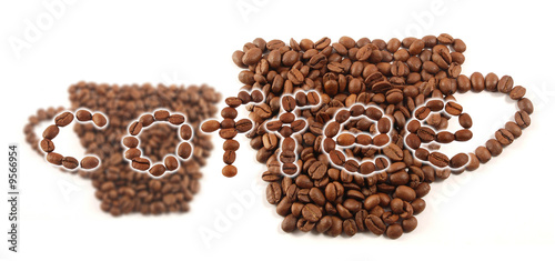 Photo: Coffee beans - cups and letters Coffee beans - cups and letters