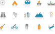 Camping / Outdoor Icon Set - Blue Version