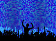 An abstract illustration with boys with hands up