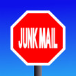 stop Junk mail sign on blue sky illustration